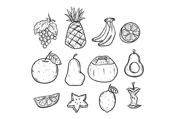 طراحی میوه های مختلف