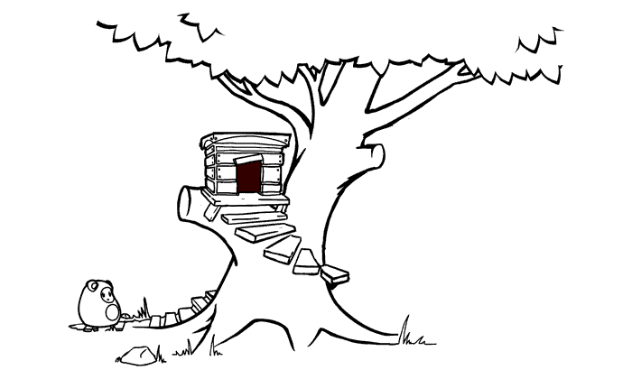 نقاشی خانه درختی ساده کودکانه