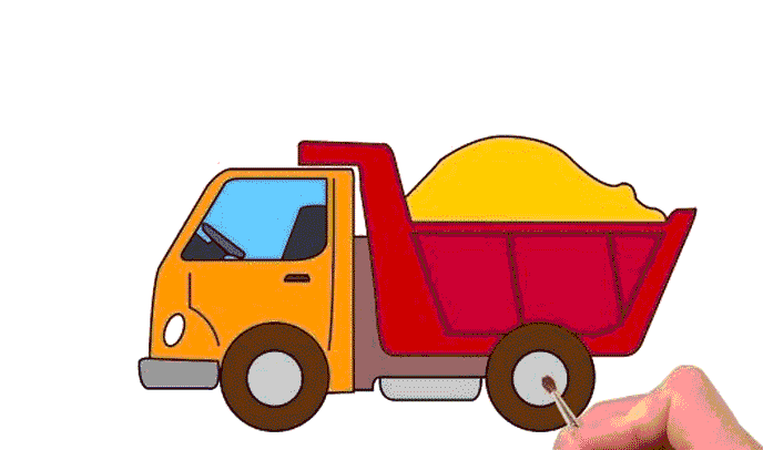 نقاشی کامیون ساده رنگ شده