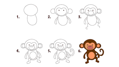 نقاشی گام به گام میمون