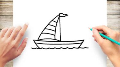 نقاشی ساده قایق