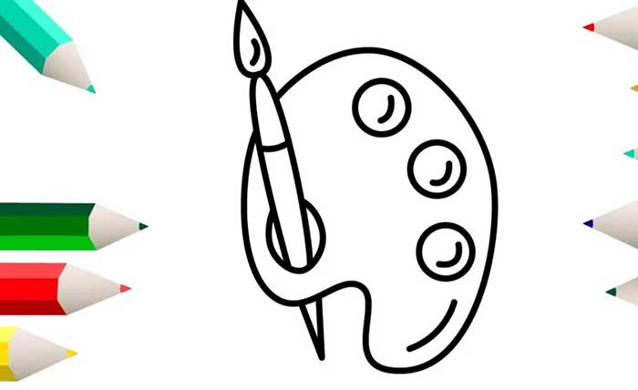 نقاشی رنگ آمیزی بدنه پالت به سبک کودکانه