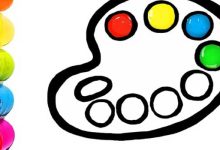 نقاشی پالت رنگ کودکانه