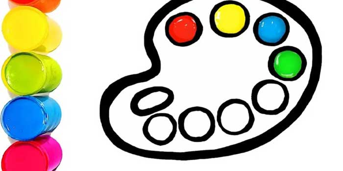 نقاشی نقاشی پالت رنگ کودکانه