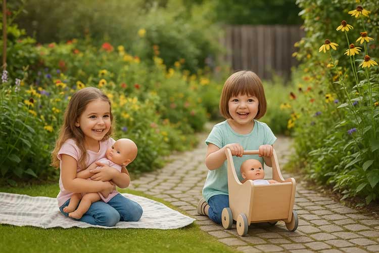 کودکان در حال بازی با عروسک