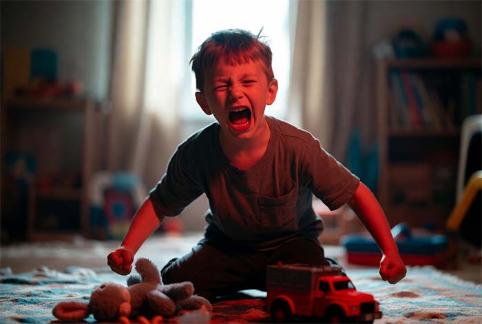 پسربچه عصبانی و بیحوصله