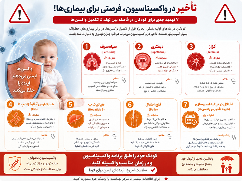 سلامت نوزاد تاخیر در واکسیناسیون نوزاد